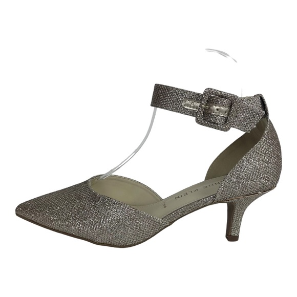 Anne Klein Fararia Anne Platinum Ankle Strap Point Toe Heels Pump Size 8 NWT box - Picture 3 of 15